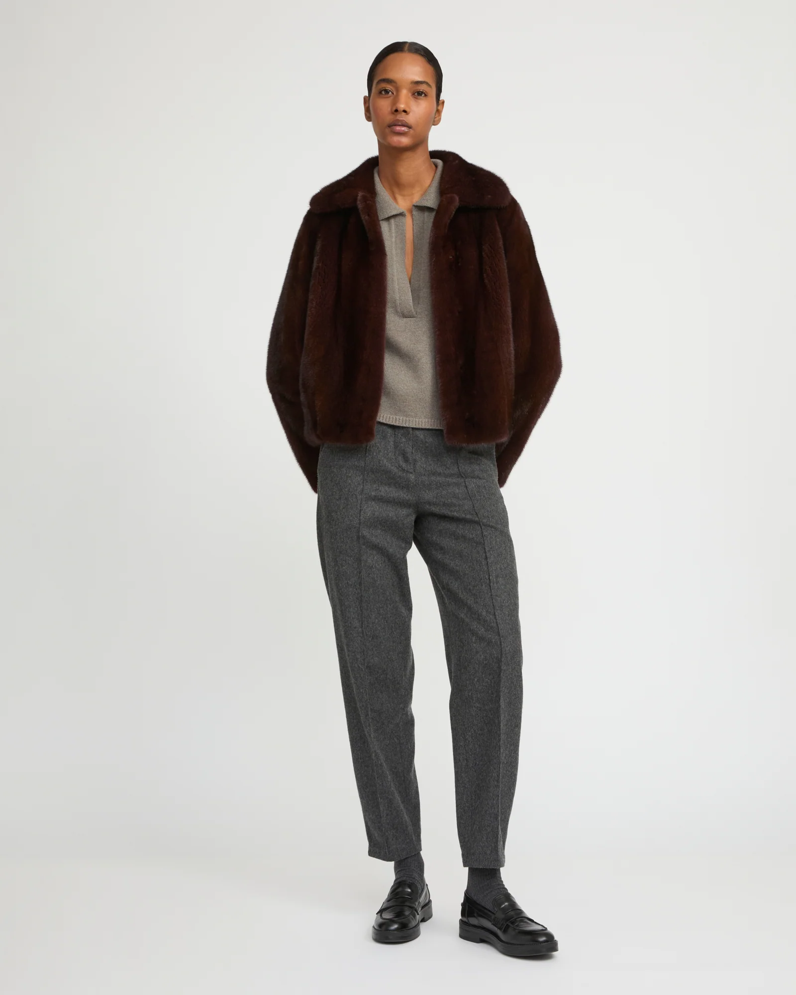 Veste courte en fourrure de vison à poils longs - Image 2