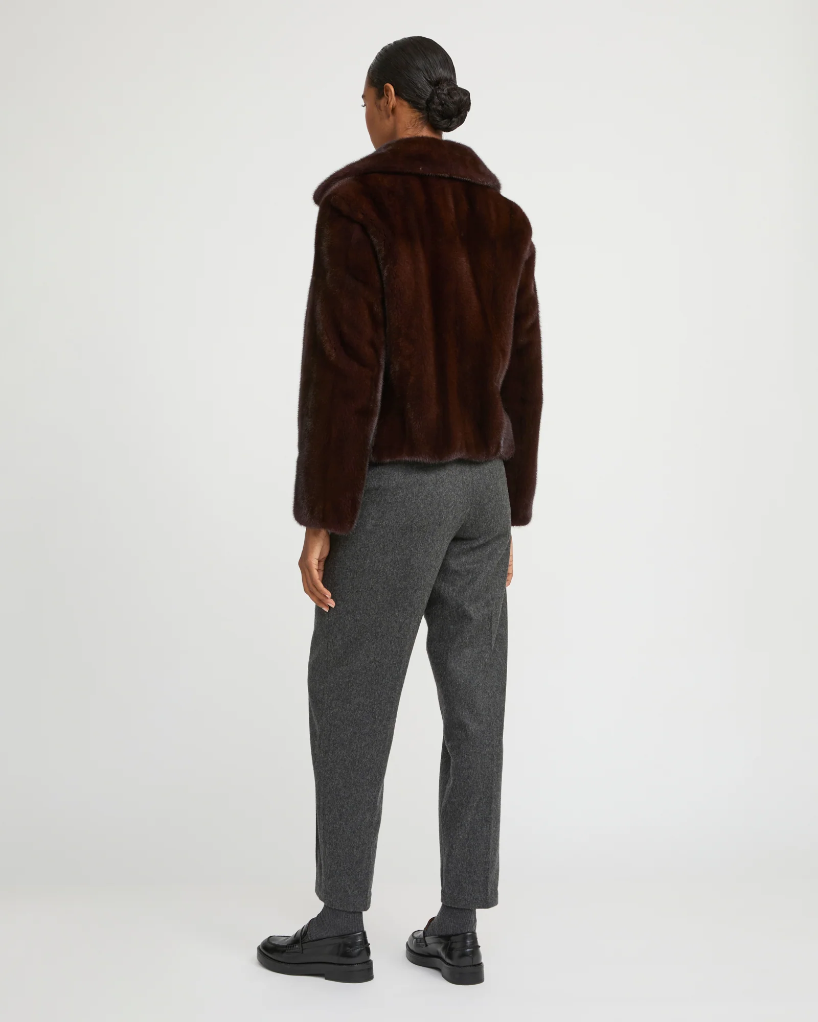 Veste courte en fourrure de vison à poils longs - Image 4