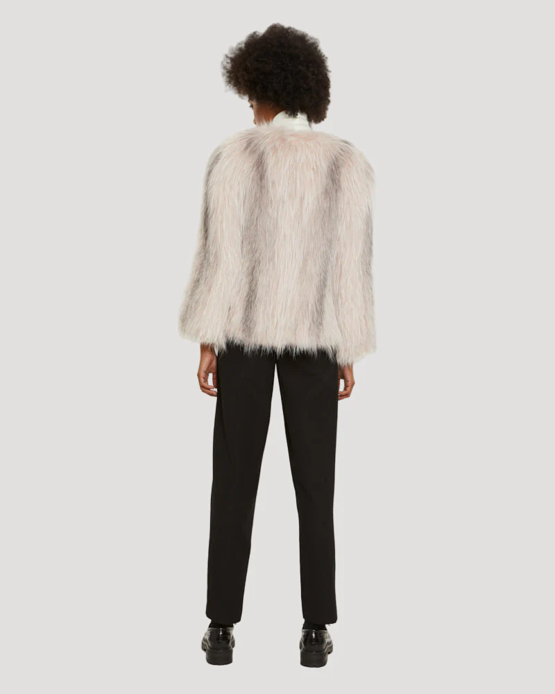 Veste courte en fourrure de renard tricoté - Image 4