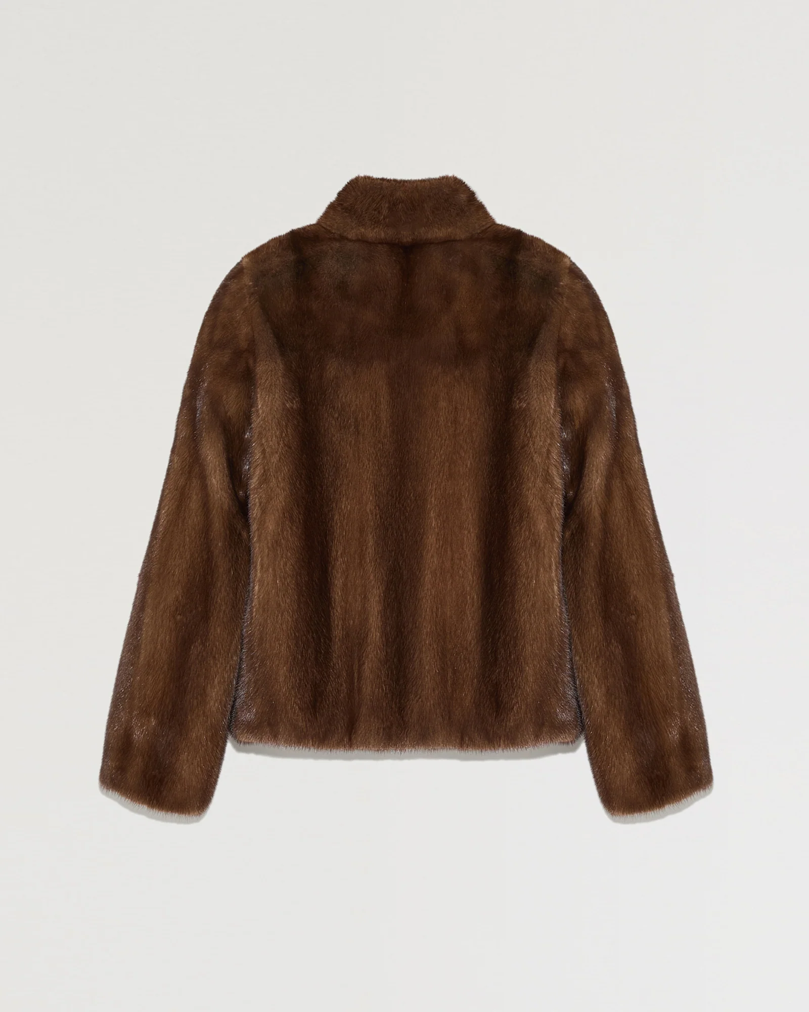 Veste courte en fourrure de vison à col montant - Image 2