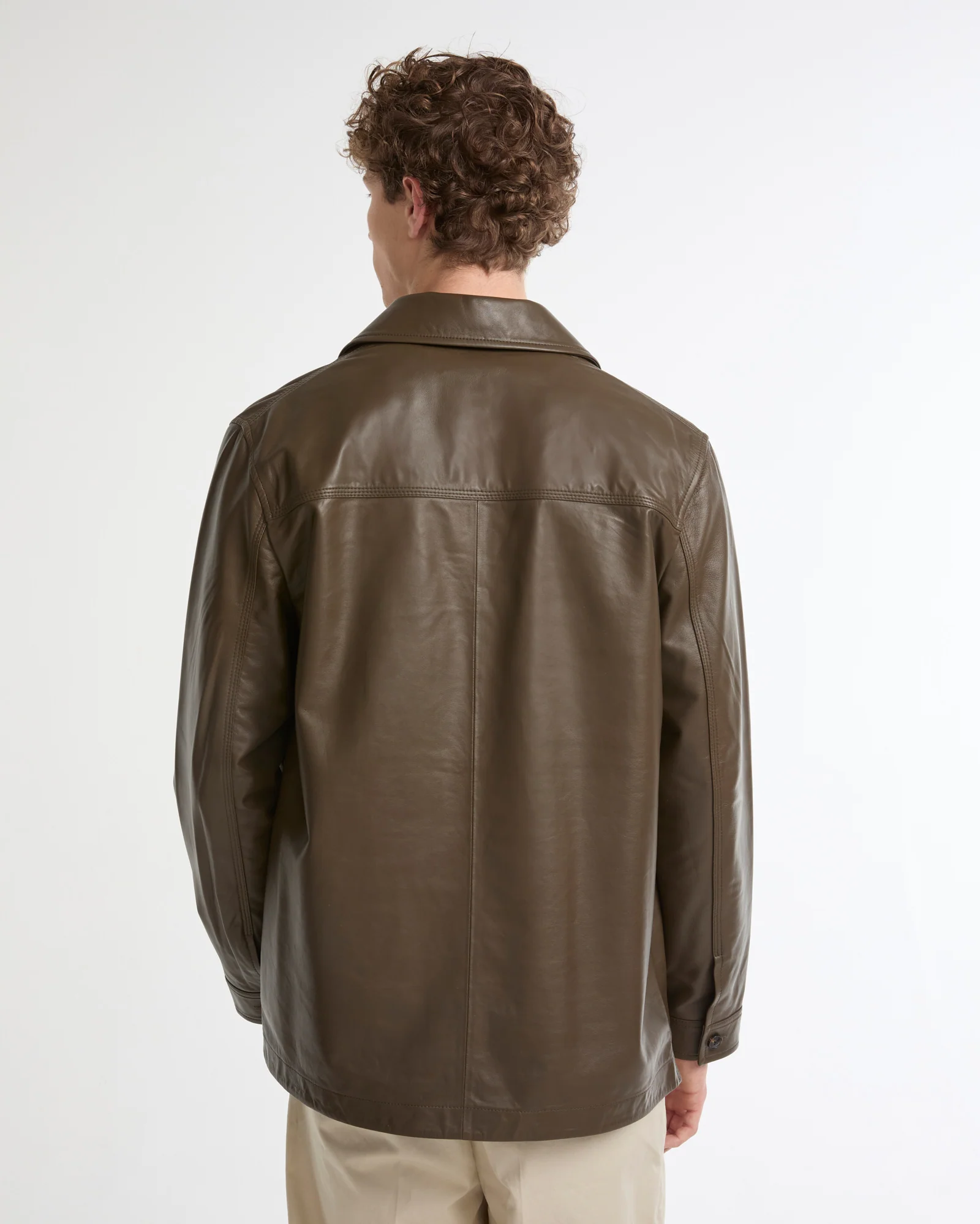 Veste surchemise en cuir d'agneau - Image 4